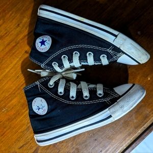 Converse classic black high tops Kids toddlers size 7 black lace up